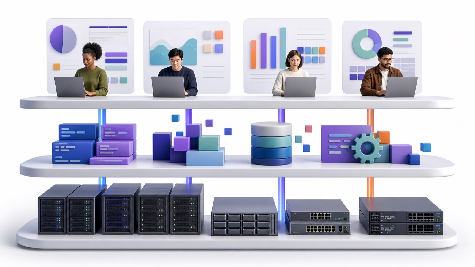 Comparação visual com exemplos de SaaS, PaaS e IaaS